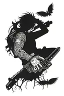 anime makima chainsaw man tattoo design idea