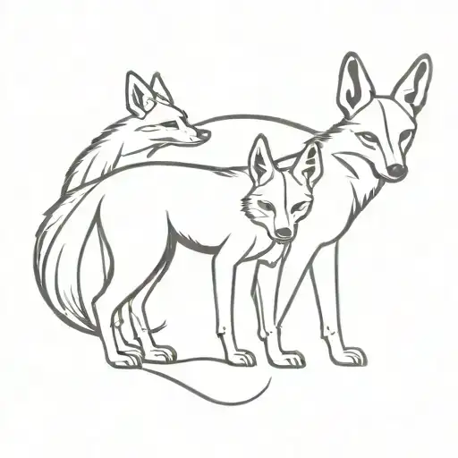 three jackals tattoo design idea