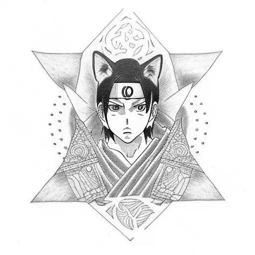 itachi uchiha tattoo ideas with wolf with sharingan tattoo design idea