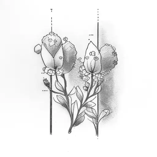 test tube with two little flowers 🌺 tattoo design idea