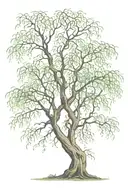willow tree intertwined tattoo design idea