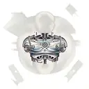 cyborg chest plate tattoo design idea