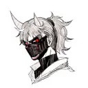 Oni Mask cyberpunk tattoo design idea