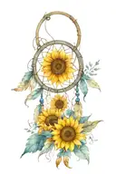 dream catcher and sunflowers  tattoo design idea