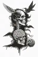 brain cancer memorial tattoo design idea
