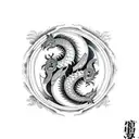 Yin and Yang dragon tattoo design idea