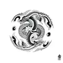 Yin and Yang dragon tattoo design idea