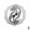 Yin and Yang dragon tattoo design idea