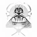 A fierce battle between Darth Vader and Ragnar Lothbrok tattoo design idea