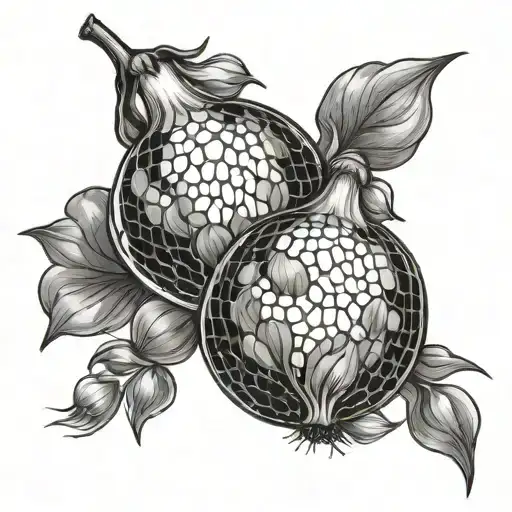 disco ball garlic bulbs tattoo design idea