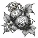 disco ball garlic bulbs tattoo design idea