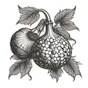 disco ball garlic bulbs tattoo design idea
