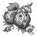 disco ball garlic bulbs tattoo design idea