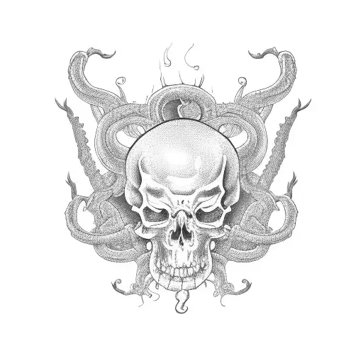 coffin with worms  tattoo design idea