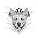 dog head split in half facing forward minimalistic tattoo design idea