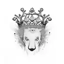 basquiat crown with word love tattoo design idea