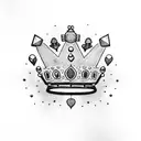 basquiat crown with word love tattoo design idea