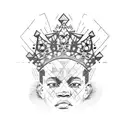 basquiat crown tattoo design idea