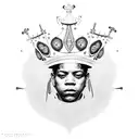 basquiat crown tattoo design idea