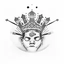 basquiat crown tattoo design idea