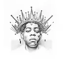 basquiat crown tattoo design idea