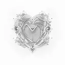 R + K June 8th 2023, heart and infinity sign tattoo design idea