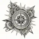 nautical compass tattoo design idea