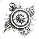 nautical compass tattoo design idea