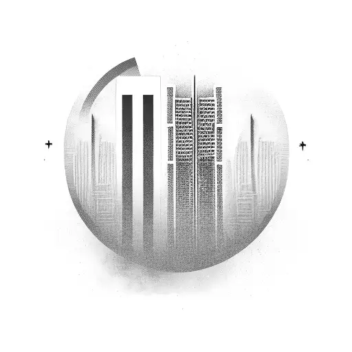 name BLOCK CITY with a picture of high rise apartments  tattoo design idea