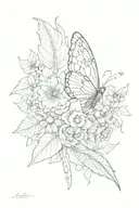 miscarriage young butterfly feather bear tattoo design idea