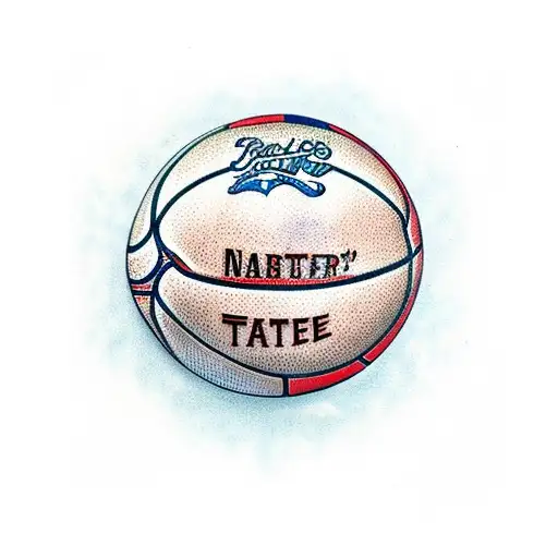 Number 23 made of basketballs and Carter's name in graffiti style tattoo design idea