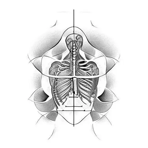 Fibonacci sequence and anatomical man tattoo design idea