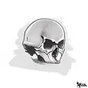 have skull, have agv motorcycle helmet, two katanas on the bag round, Sakura tree and a Suzuki GSXR 600 2019 parked  tattoo design idea