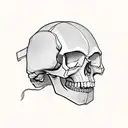 have skull, have agv motorcycle helmet, two katanas on the bag round, Sakura tree and a Suzuki GSXR 600 2019 parked  tattoo design idea