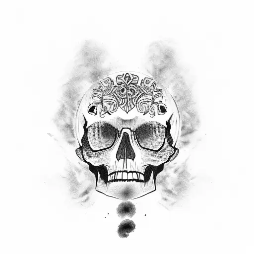 skull with smoke tattoo design idea