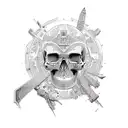 aztec skull tattoo design idea
