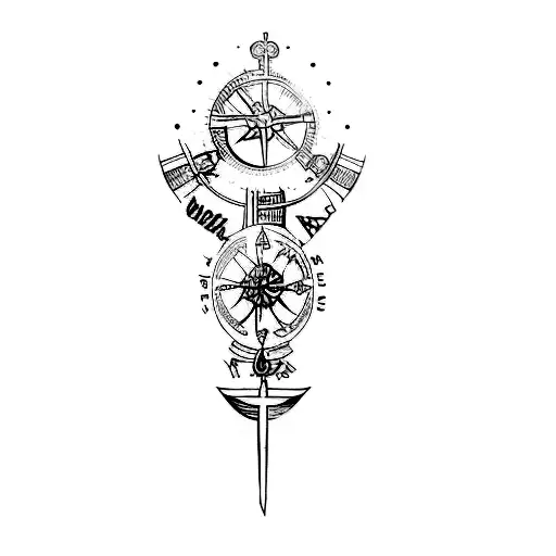 VIKING COMPASS tattoo design idea