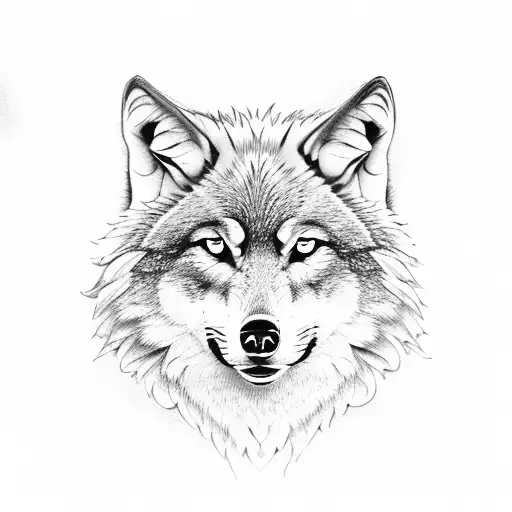 wolf looking at an eagle tattoo design idea