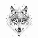 wolf looking at an eagle tattoo design idea