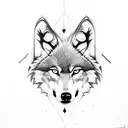 wolf looking at an eagle tattoo design idea