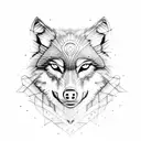 wolf looking at an eagle tattoo design idea