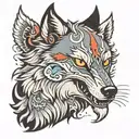 wolf and eagle tattoo design idea