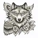 wolf and eagle tattoo design idea