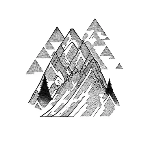 Mountain Scene hunting sleeve tattoo design idea