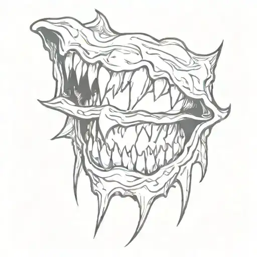 vampire teeth tattoo design idea