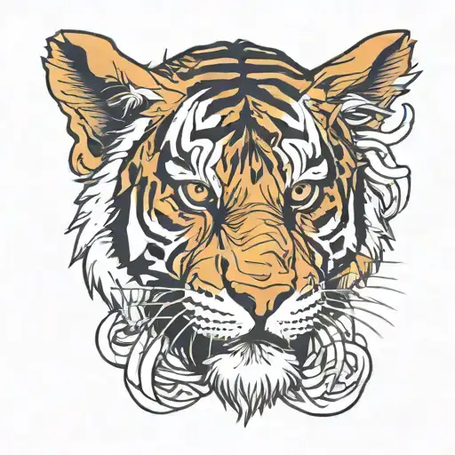 tiger head tattoo design idea