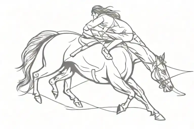 Horse jumping tattoo design idea