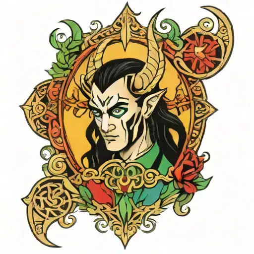 god loki tattoo design idea