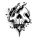 flame skull tattoo design idea
