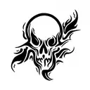 flame skull tattoo design idea